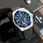Tag Heuer Aquaracer Chronograph Blue Dial & Black Rubber Strap Quartz Mens Watch