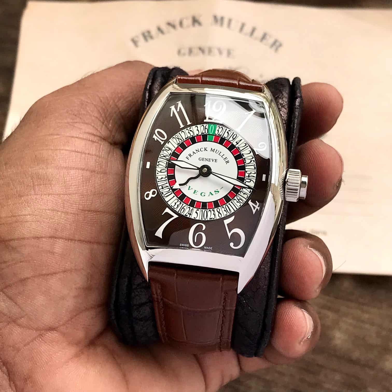 Frank Muller Vegas Casino Table Premium Brown Dial Automatic Mens Watch — zoomed view