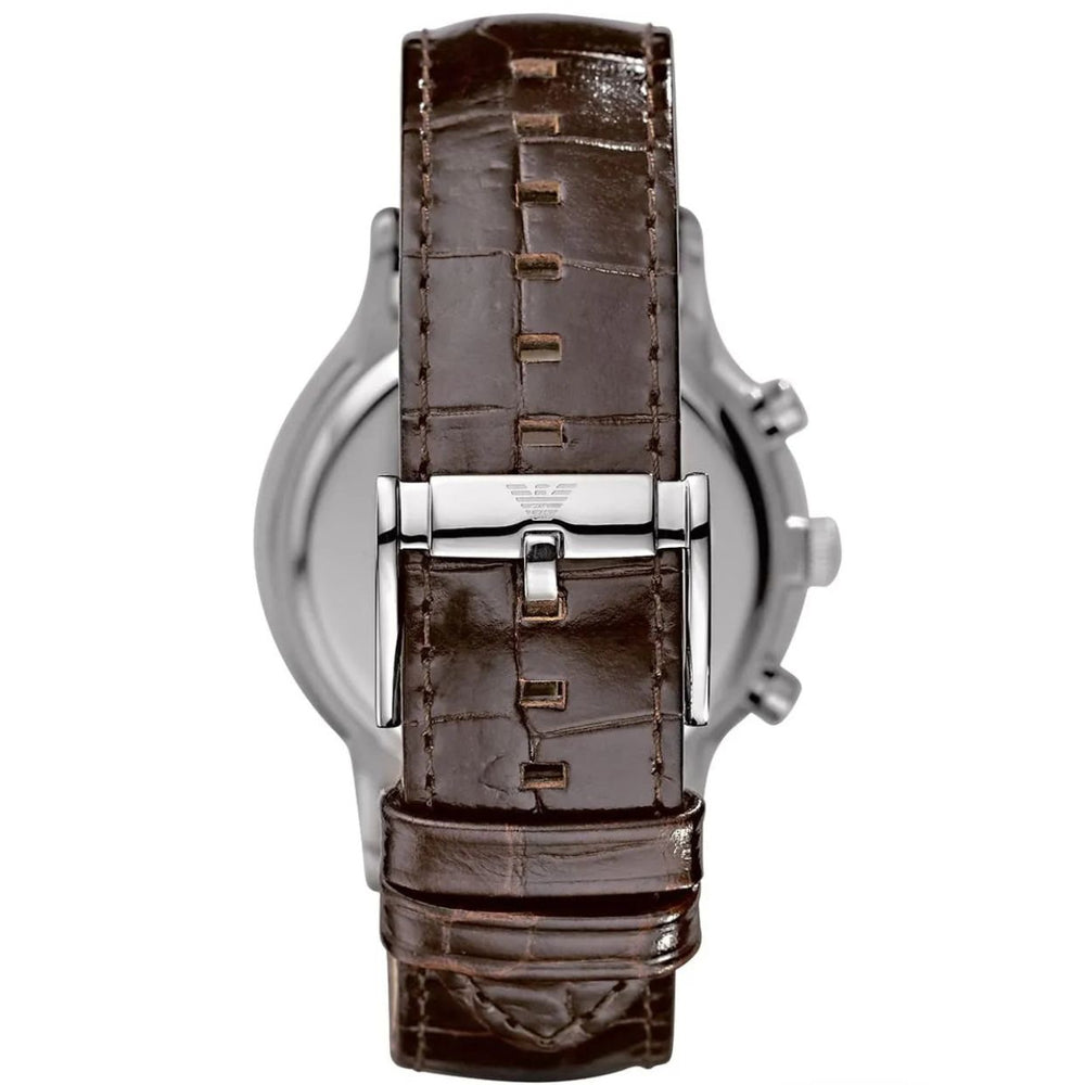 Emporio Armani AR2433 Chronograph Beige & Brown Leather Strap Mens Watch