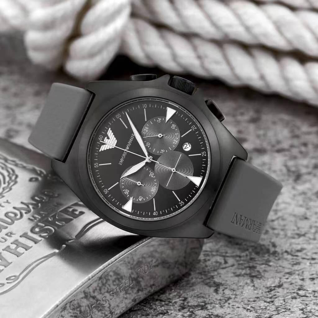 Mens Emporio Armani Watch Silicon Belt Gents — zoomed view