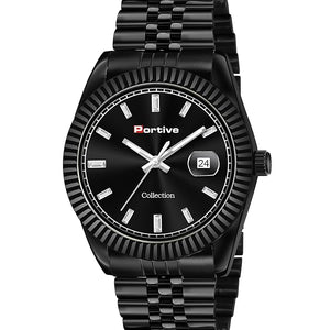 PORTIVE Analog Wrist Watch for Men's and Boys (Black)