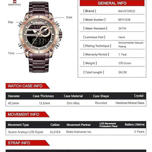 NAVIFORCE NF-9163 Analogue - Digital Black Dial Men's Watch (Black Dial Black Colored Strap)