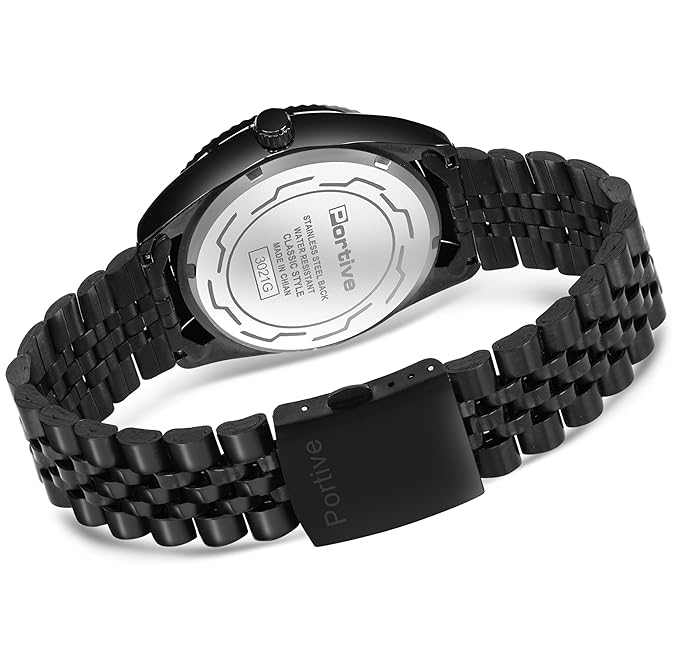 PORTIVE Analog Wrist Watch for Men's and Boys (Black)
