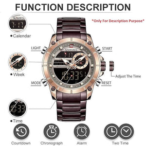NAVIFORCE NF-9163 Analogue - Digital Black Dial Men's Watch (Black Dial Black Colored Strap)