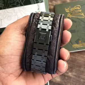 Audemars Piguet Royal Oak Double Balance Wheel Open worked Skeleton Dial Full Black Automatic Mens Watch