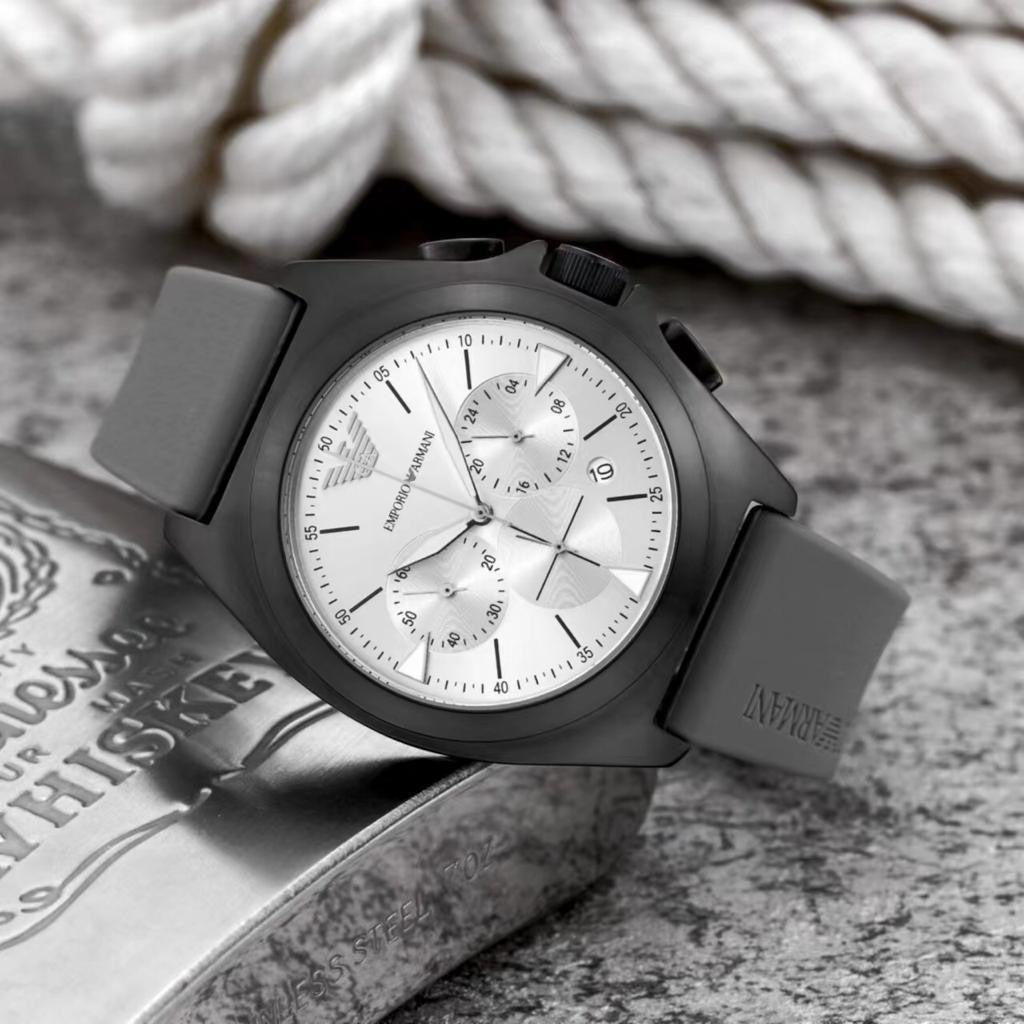 Mens Emporio Armani Watch Silicon Belt Gents — zoomed view