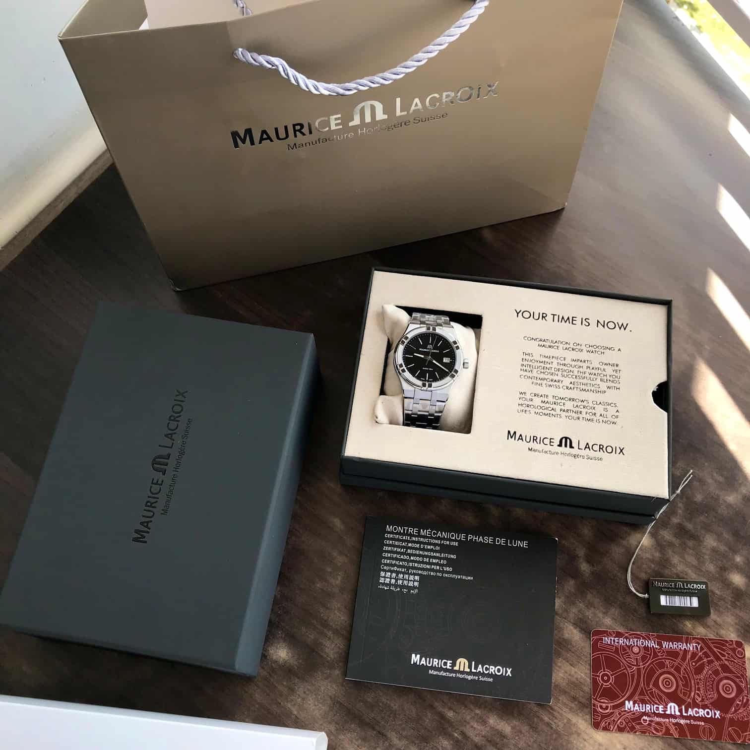 Maurice Lacroix Aikon Quartz 40mm Authentic Stainless Steel Black Dial
