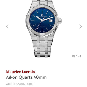 Maurice Lacroix Aikon Quartz 40mm Authentic Stainless Steel Blue Dial