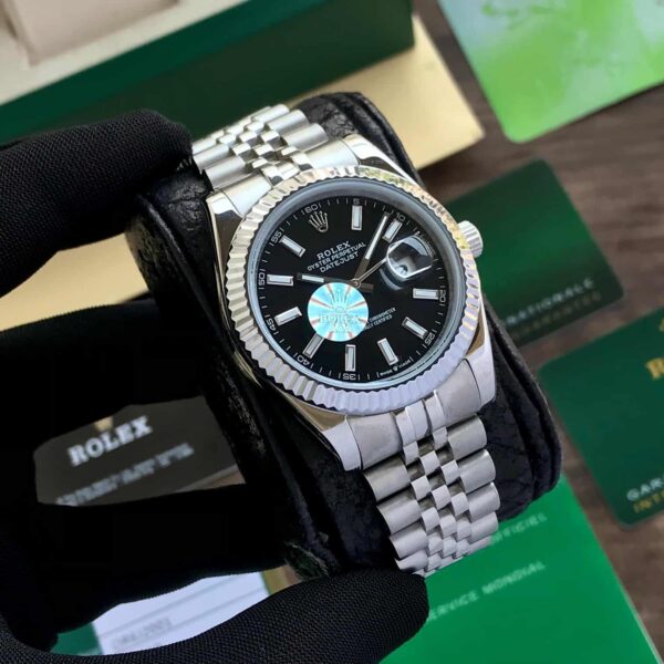 Rolex Daytona Date Just 41 Stainless Steel Silver Black Dial Jubli Automatic Master Quality Mens Watch — zoomed view