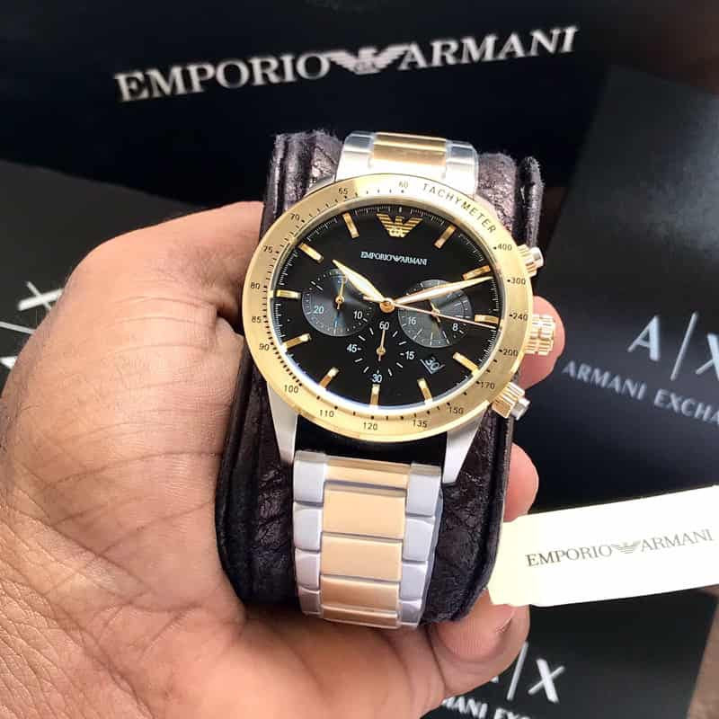 Emporio Armani AR11521 Original Quality Two Tone Men’s Watch — zoomed view