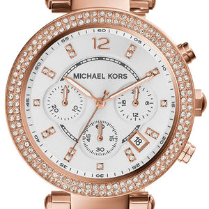 Michael Kors Parker White Dial Two Tone Steel Strap Watch For Women - MK5774