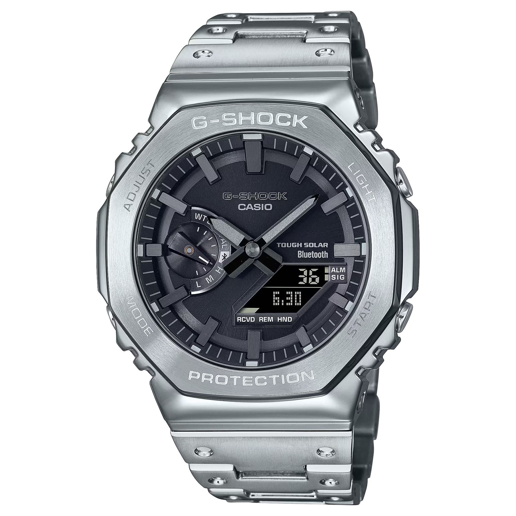 Casio G Shock gm2100 Sliver — zoomed view