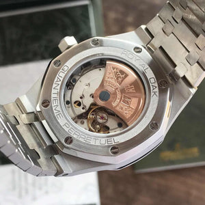 Audemars Piguet Perpetual Calendar Open Worked Silver Blue Dial Automatic Mens Watch