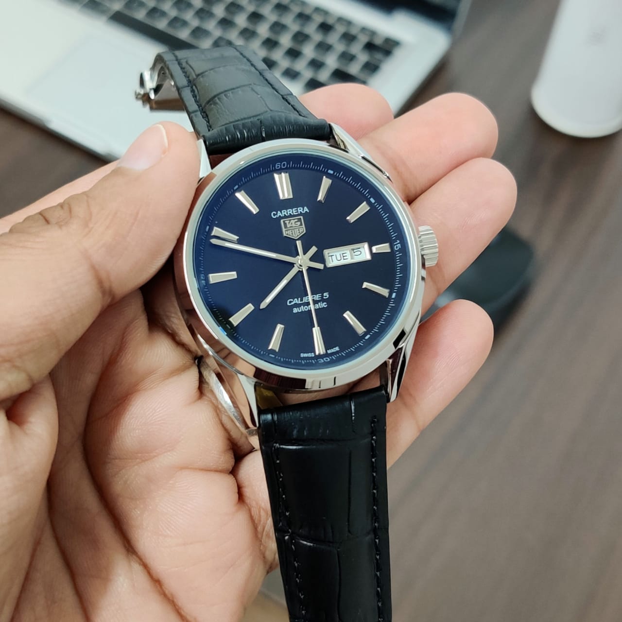 Tag Heuer Carrera 41mm Day Date Automatic Mens Watch WAR201E.FC6292 — zoomed view