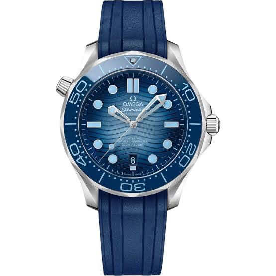 Omega Seamster Silver Blue Diver Japanese Automatic Mens Watch — zoomed view