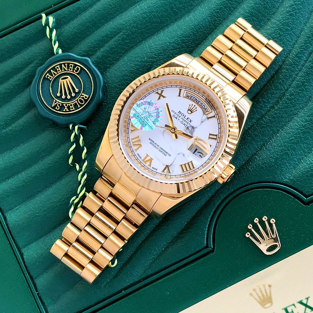 Rolex Date Just 41Yellow Gold Tone & White Dial Jubli Chain Japanese Automatic Master Quality Men’s Watch