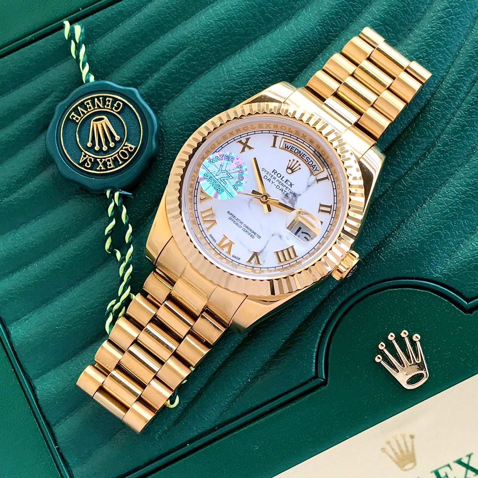 Rolex Date Just 41Yellow Gold Tone & White Dial Jubli Chain Japanese Automatic Master Quality Men’s Watch
