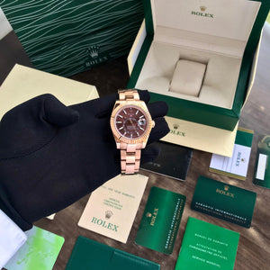Rolex SkyDweller Rosegold Brown Dial Japanese Automatic Mens Watch