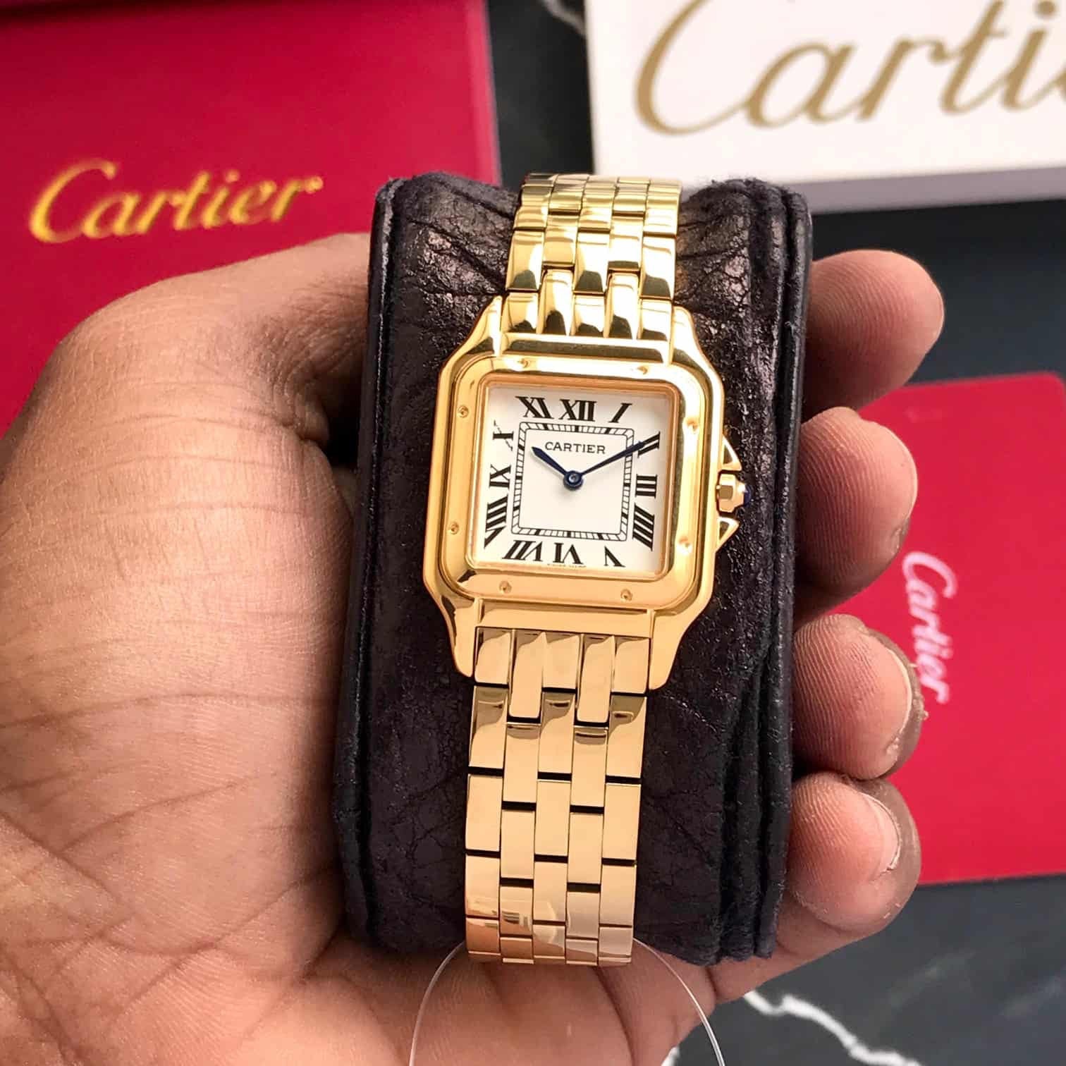 Cartier Panthere De Cartier Gold White Dial Japanese Quartz Women’s Watch — zoomed view