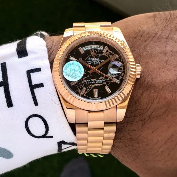 Rolex Day & Date 41 Rosegold Brown Dial Japanese Master Quality Automatic Mens Watch