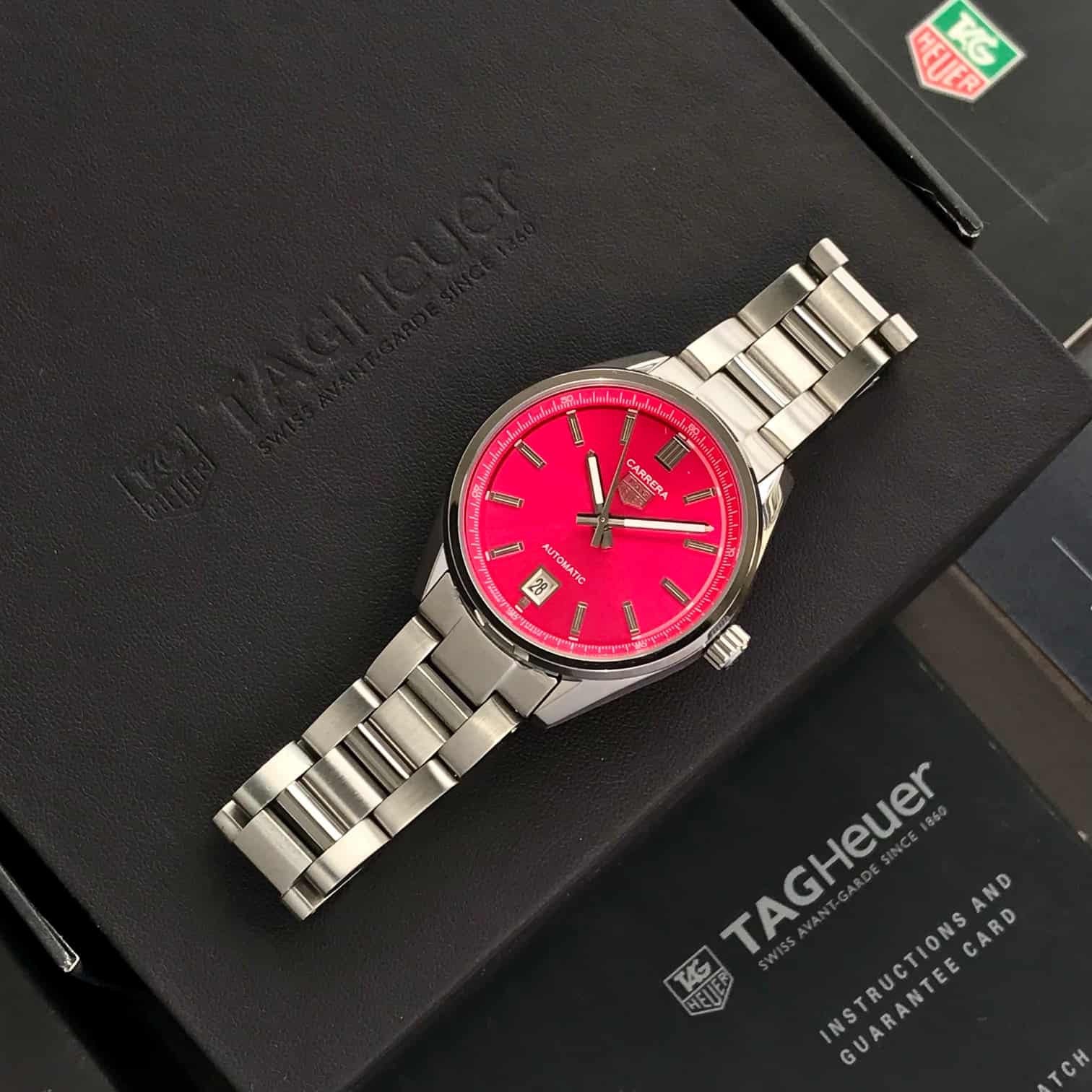Tag Heuer Grand Carrera Stainless Steel Pink Dial Automatic Watch For Women’s