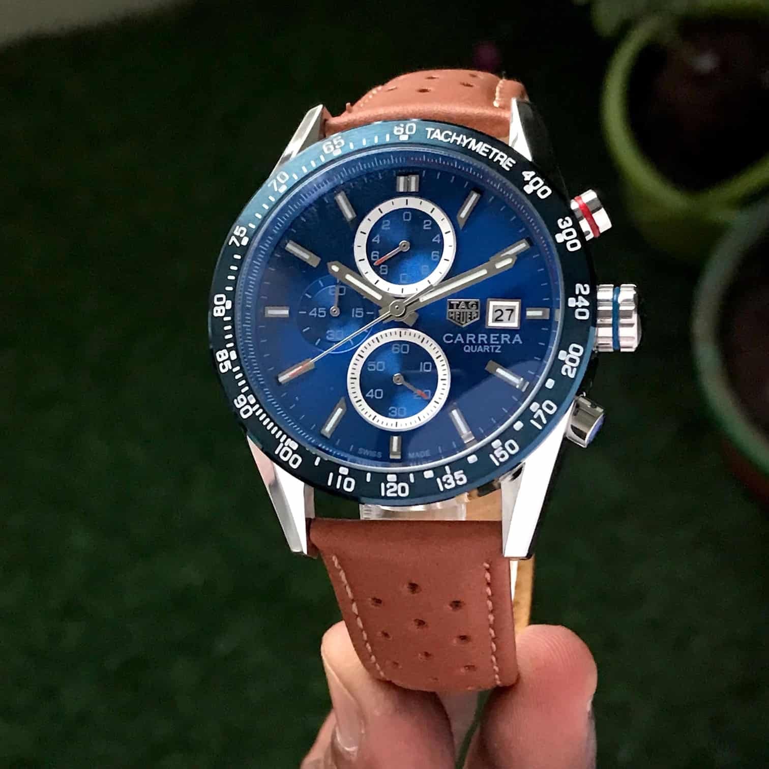 Tag Heuer Calibre 16 Blue Dial Chronograph’s Men’s Watch — zoomed view