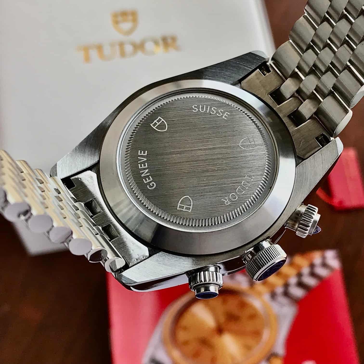 Tudor Black Bay Stainless Steel Pink Dial Jubil Chain Japanese Automatic Men’s Watch