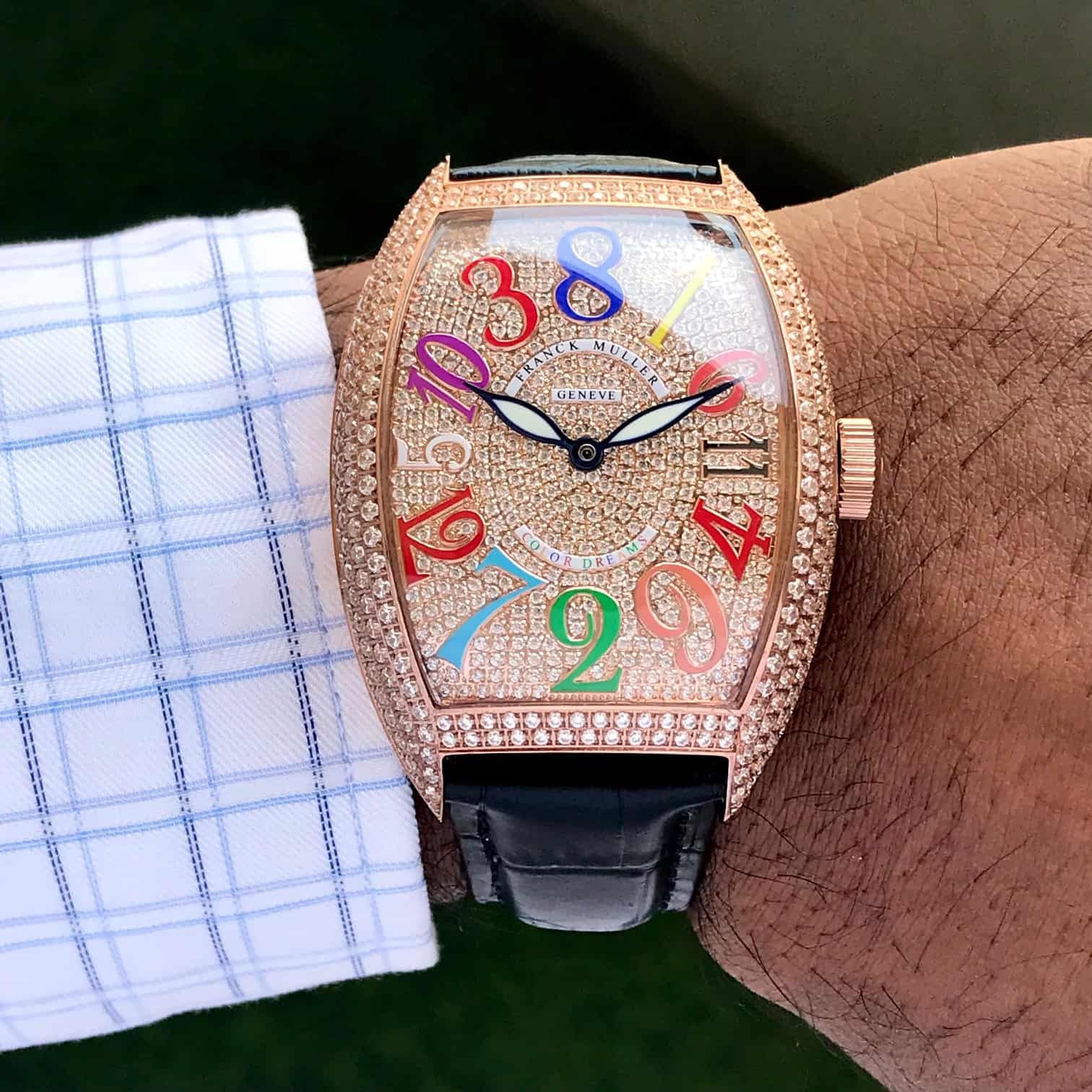 Frank Muller Geneve Crazy Hours Rosegold Diamond Body Automatic Men’s Watch