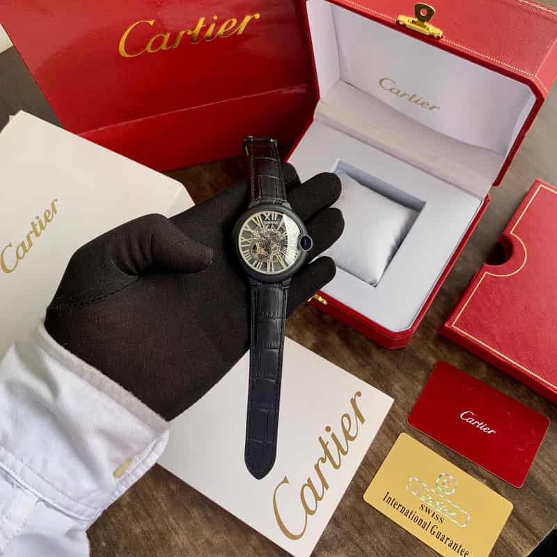 Cartier Ballon Bleu Skeleton Black Dial Swiss Automatic Premium Men’s Watch