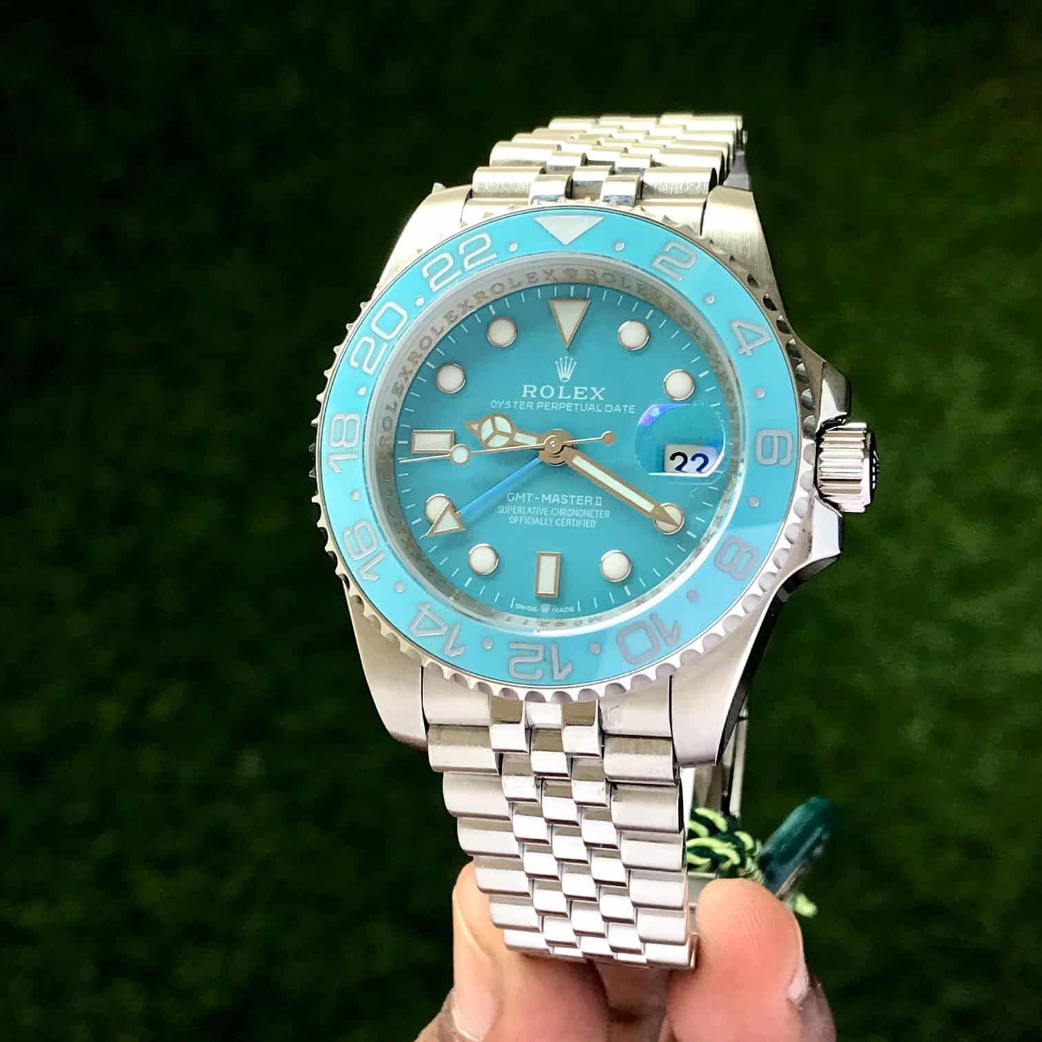 Rolex GMT Master Tiffany Japanese Automatic Mens Watch — zoomed view