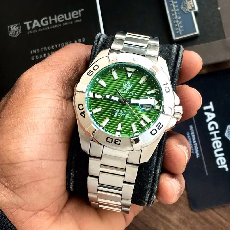 TAG HEUER Men’s Aquaracer Calibre 5 43mm Green Dial Watch Japanese Automatic Master Quality Men’s Watch
