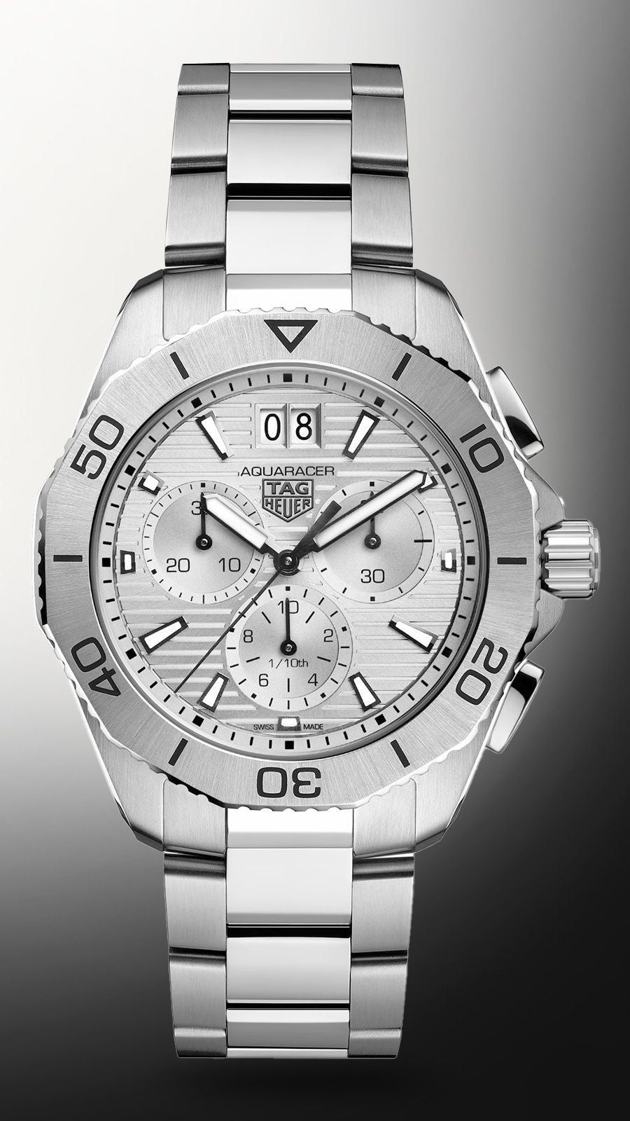 TAG Heuer Aquaracer Professional 200 Date Chronograph’s White Dial Mens Watch