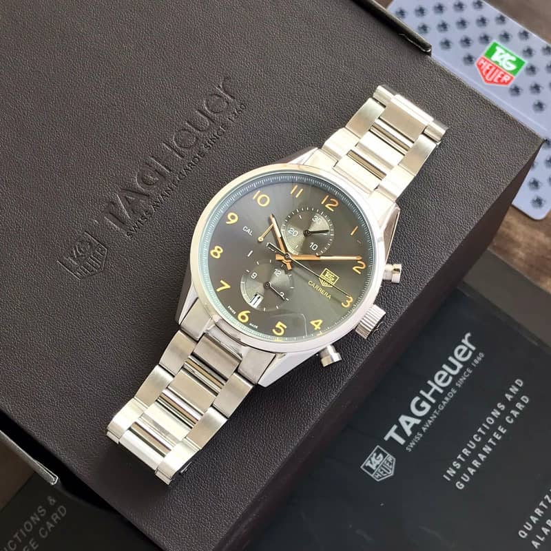 Tag Heuer Grand Carrera 1857 Stainless Steel Grey Dial Japanese Quality Men’s Watch