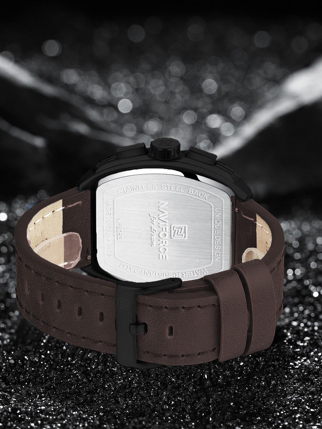 Naviforce Men Dial & Leather Straps Analogue Chronograph Watch NF8053_B Y DBN