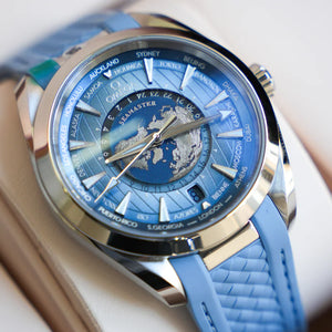 OMEGA Seamaster Aqua Terra 150M Co-Axial Master Chronometer GMT Worldtimer 43MM with Summer Blue S