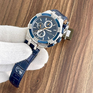 Maurice Lacroix Aikon Chronograph Swiss Quartz 44mm Blue Dial Watch AI1018-SS001-432-4, Chronograph