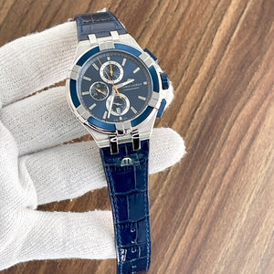 Maurice Lacroix Aikon Chronograph Swiss Quartz 44mm Blue Dial Watch AI1018-SS001-432-4, Chronograph