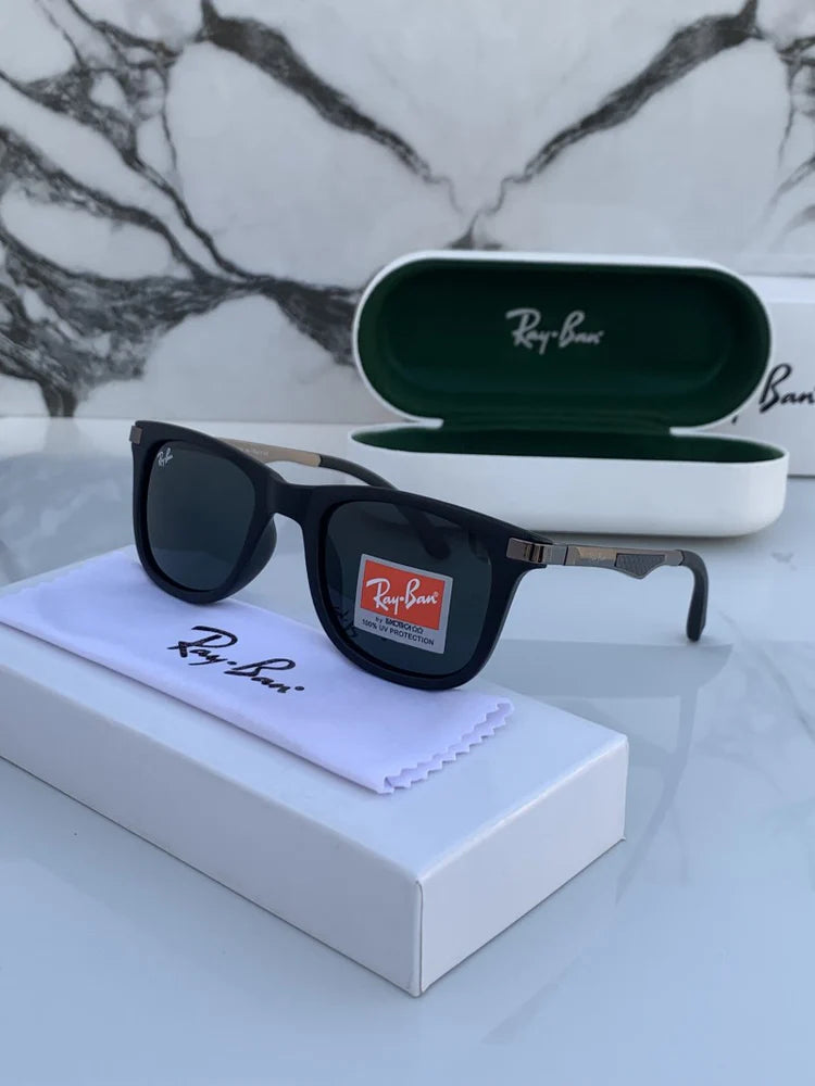 RB 4287 BLACK BLACK UV-400 SUNGLASSES — zoomed view