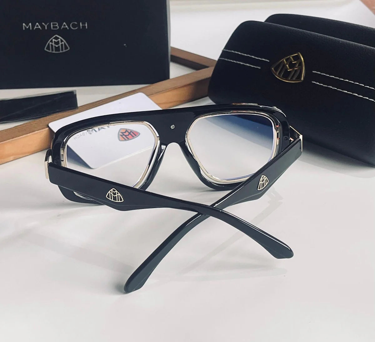 MAY-BACH 7339 SILVER BLACK TRANSPERANT MENS UV-400 SUNGLASSES