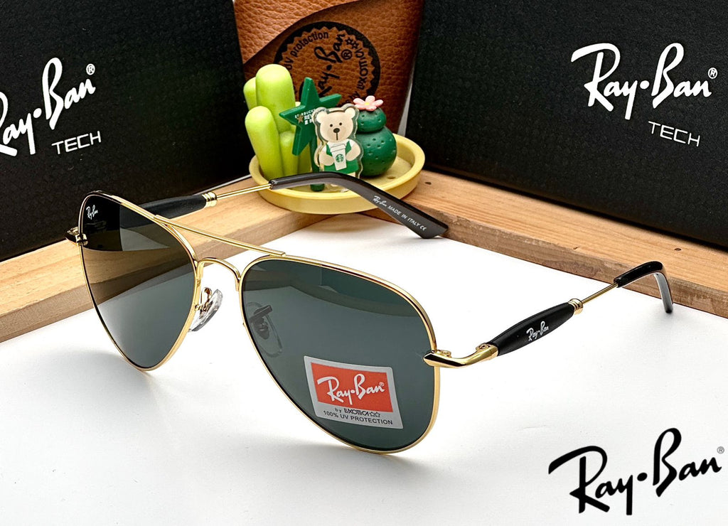 Ray Ban 3517 GOLD BLACK UV-400 SUNGLASSES