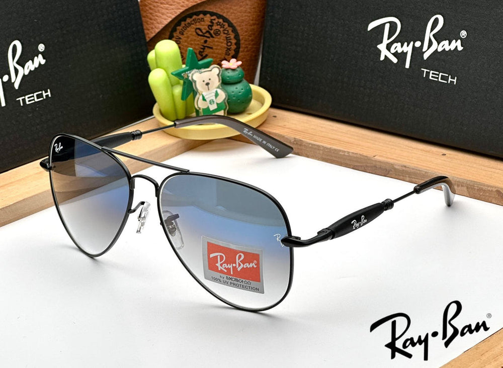 Ray Ban 3517 BLACK BLUE DC UV-400 SUNGLASSES