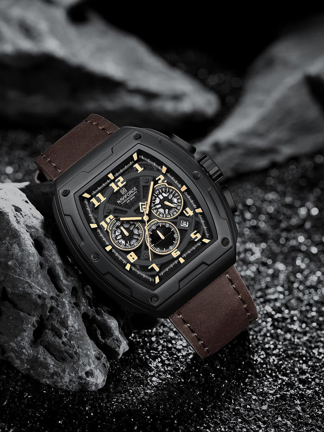 Naviforce Men Dial & Leather Straps Analogue Chronograph Watch NF8053_B Y DBN