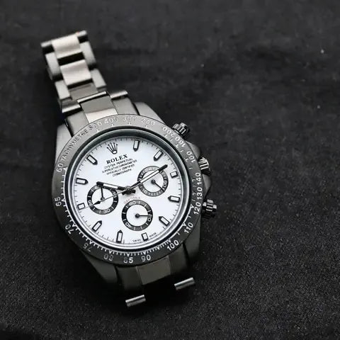 Rolex Daytona RL106 White Dial Black Chain