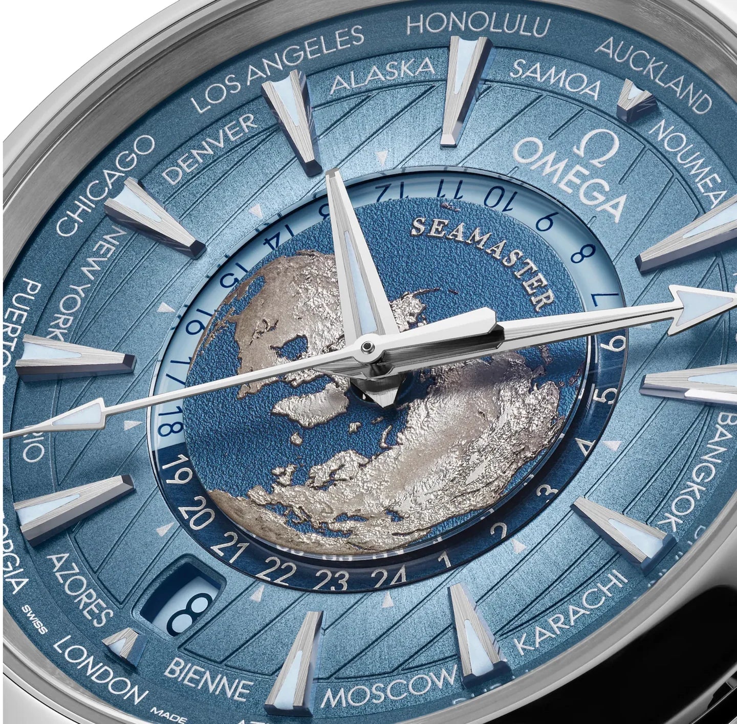 OMEGA Seamaster Aqua Terra 150M Co-Axial Master Chronometer GMT Worldtimer 43MM with Summer Blue S