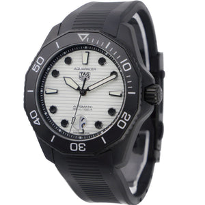Tag Heuer Aquaracer Professional 300 Automatic White Dial Black Rubber Strap Watch for Men