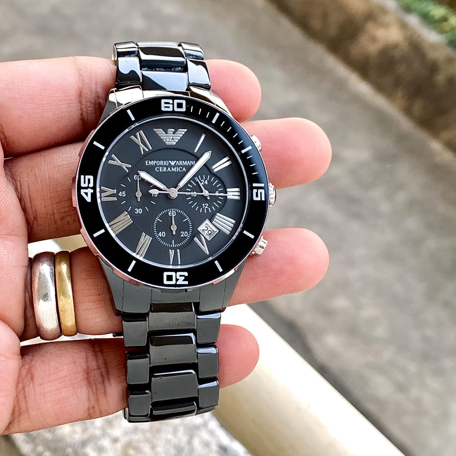 Emporio Armani Watch Luxurious Ceramic Edition Watch For Men — zoomed view
