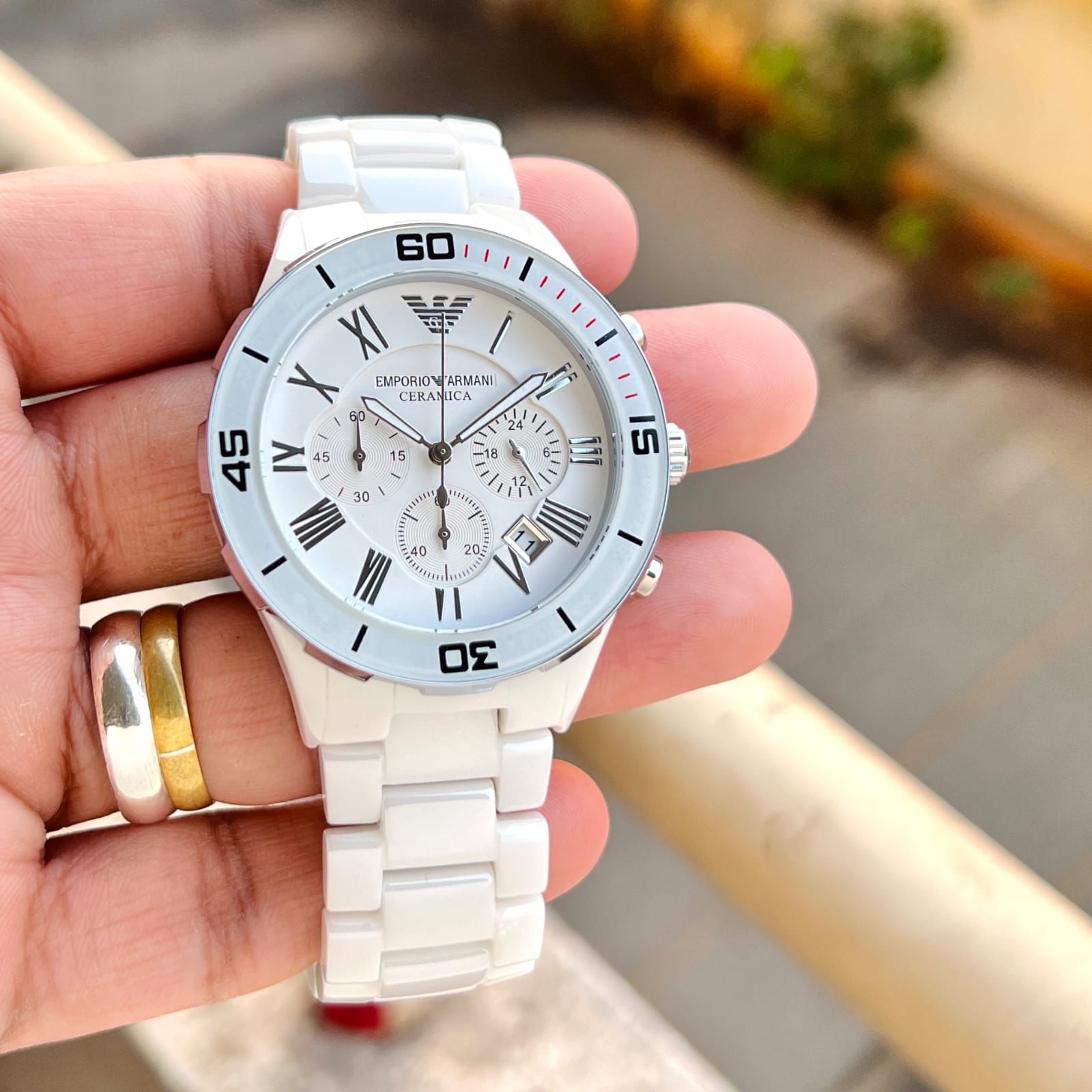Emporio Armani Watch Luxurious Ceramic Edition Watch For Men — zoomed view