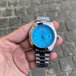 Rolex Day-Date Arabic Dial Ice Blue Automatic Watch