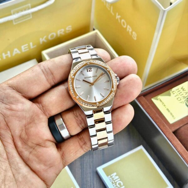 Michael Kors Lennox Analog Blue Dial Watch — zoomed view