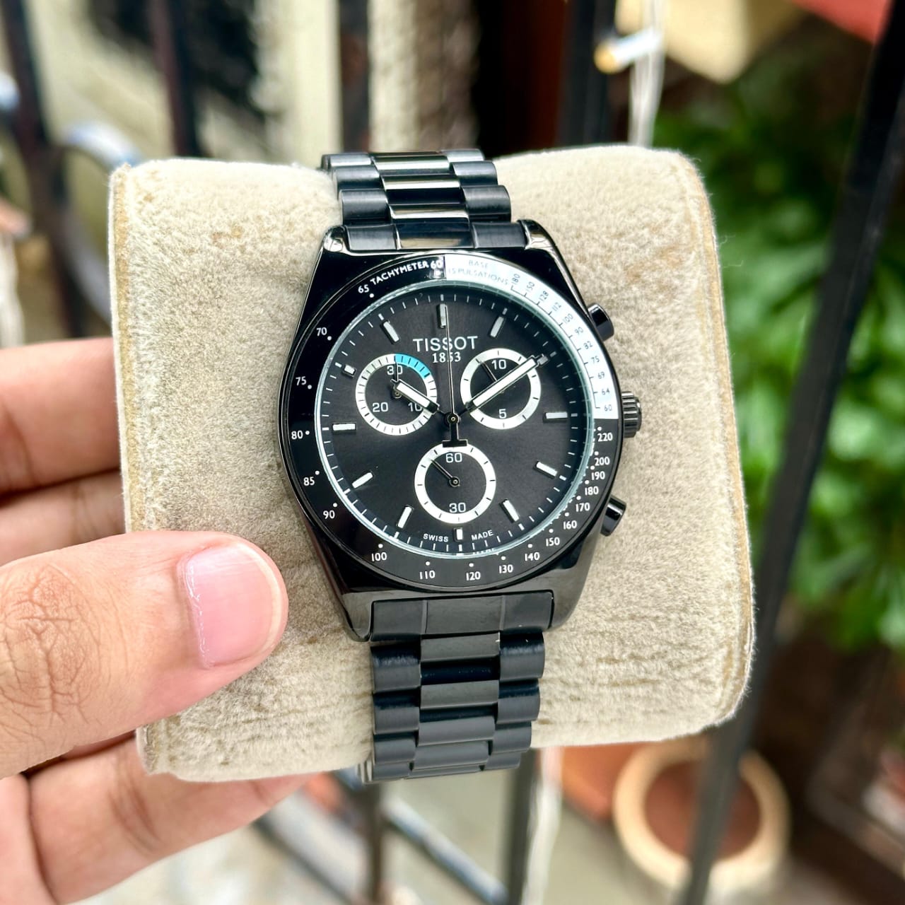Tissot  T-Sport V8 Chronograph Black Dial Men's Watch — zoomed view